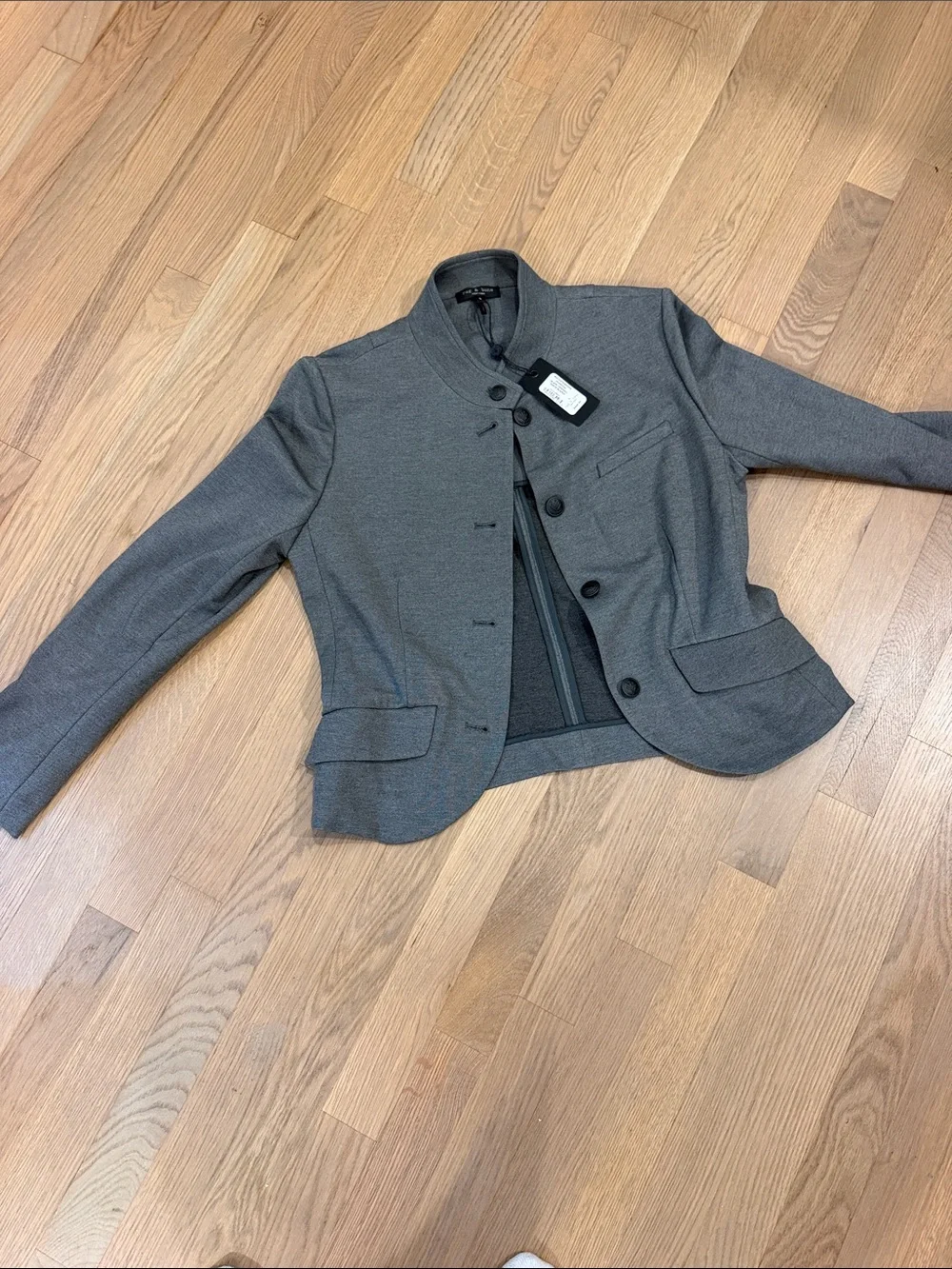 rag & bone Charcoal Gray Stand-Collar Blazer Jacket